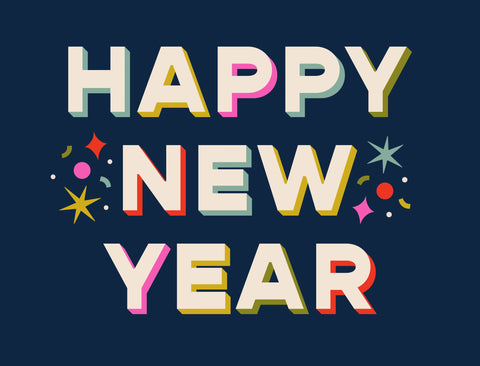 Happy New Year Multicolor Yardsy Sign