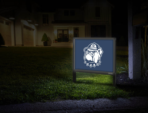 Georgetown Bulldog White Mascot Blue Yardsy Sign