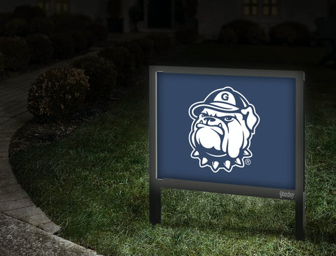 Georgetown Bulldog White Mascot Blue Yardsy Sign