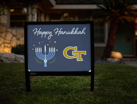 Georgia Tech Happy Hanukkah Yardsy Sign yard sign