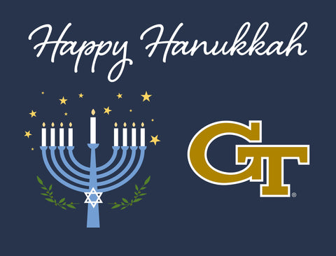 Georgia Tech Happy Hanukkah Yardsy Sign yard sign