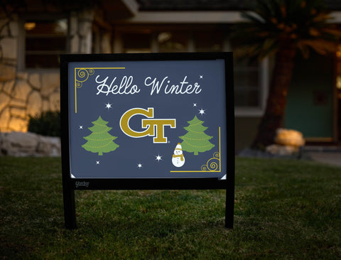 Georgia Tech Hello Winter Yardsy Sign yard sign