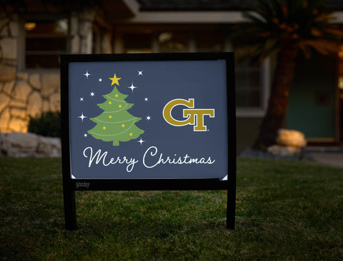 Georgia Tech Merry Christmas Yardsy Sign yard sign