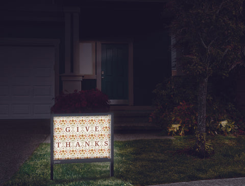 Give Thanks Floral Yardsy Sign Front Door.Jpg