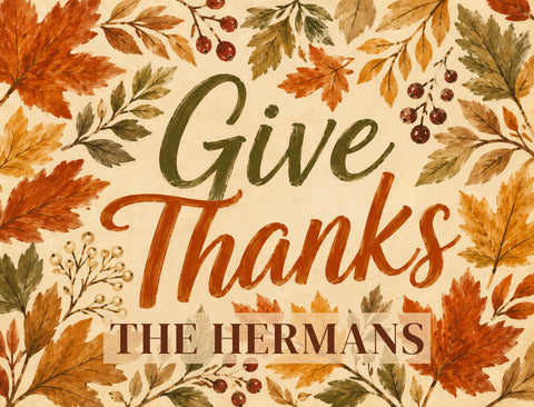 Give Thanks Leaves Custom Yardsy Sign yard sign