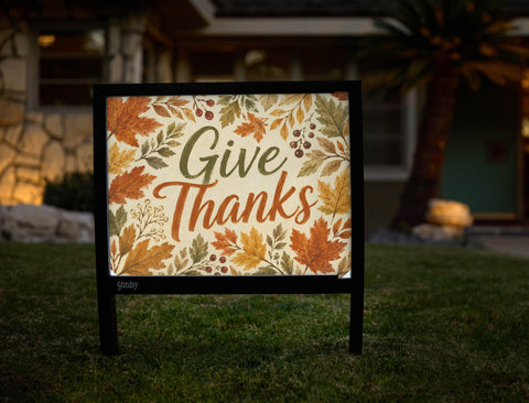Give Thanks Leaves Yardsy Sign yard sign