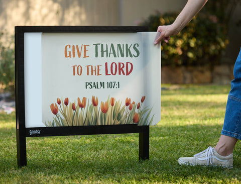 Give Thanks to the Lord Yardsy Sign - Interchangeable