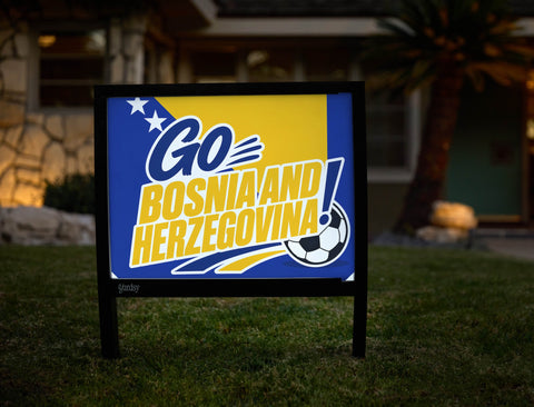 Go Bosnia And Herzegovina! Soccer Yardsy Sign yard sign
