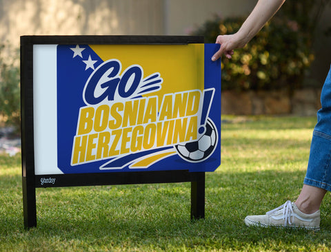 Go Bosnia And Herzegovina! Soccer Yardsy Sign yard sign