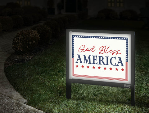 God Bless America Yardsy Sign Walkway