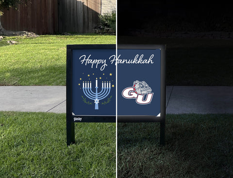 Gonzaga Happy Hanukkah Yardsy Sign yard sign