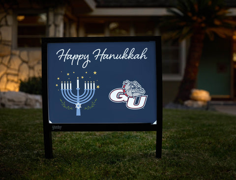 Gonzaga Happy Hanukkah Yardsy Sign yard sign