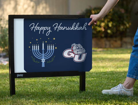 Gonzaga Happy Hanukkah Yardsy Sign yard sign