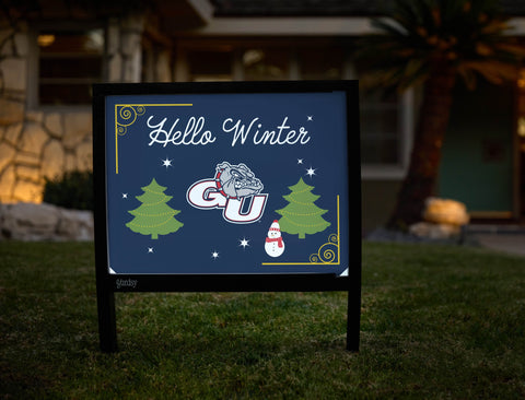 Gonzaga Hello Winter Yardsy Sign yard sign