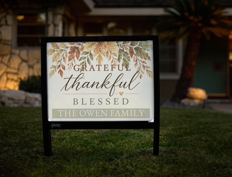 Grateful Thankful Blessed Custom Yardsy Sign yard sign