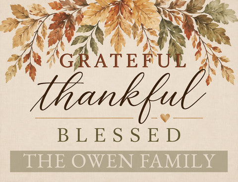 Grateful Thankful Blessed Custom Yardsy Sign yard sign