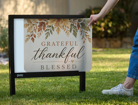 Grateful Thankful Blessed Yardsy Sign yard sign