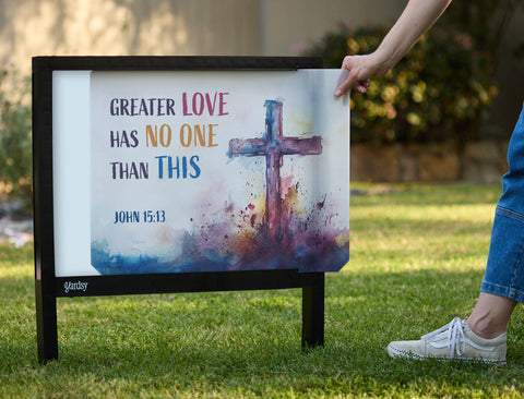 Greater Love Yardsy Sign - Interchangeable