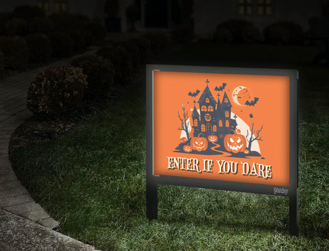 Halloween Haunted House Enter If You Dare Yard Sign Walkway