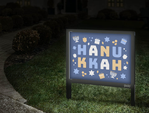 Hanukkah Lettering Yardsy Sign Walkway