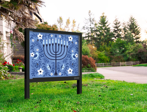 Hanukkah Menorah Yard Sign Yard
