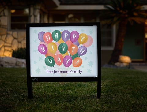 Happy Birthday Balloons Custom Yardsy Sign yard sign