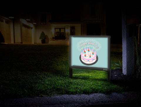 Happy Birthday Cake Yardsy Sign Mailbox