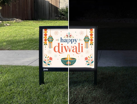 Happy Diwali Diya Yardsy Sign yard sign