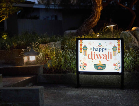 Happy Diwali Diya Yardsy Sign yard sign