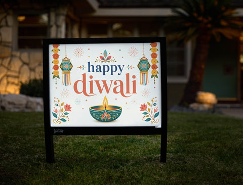 Happy Diwali Diya Yardsy Sign yard sign