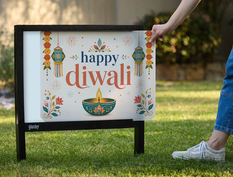 Happy Diwali Diya Yardsy Sign yard sign