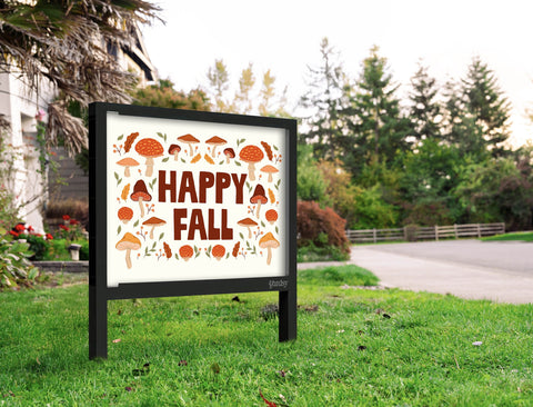 Happy Fall Mushrooms Yardsy Sign Yard