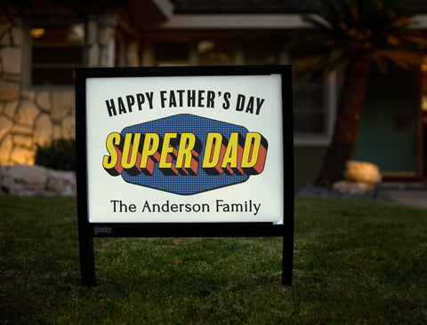 Happy Father's Day Super Dad Custom yard sign