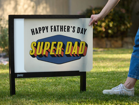 Happy Father's Day Super Dad Yarsdy Sign yard sign