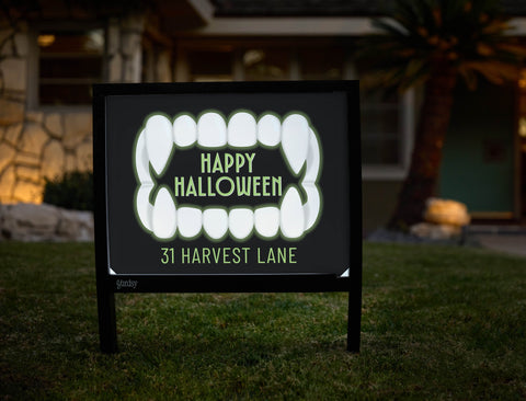 Happy Halloween Fangs Custom Yardsy Sign yard sign