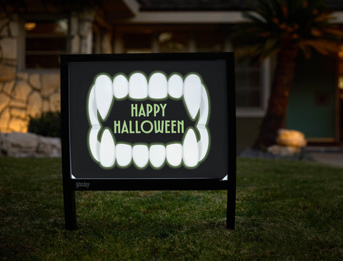 Happy Halloween Fangs Yardsy Sign yard sign