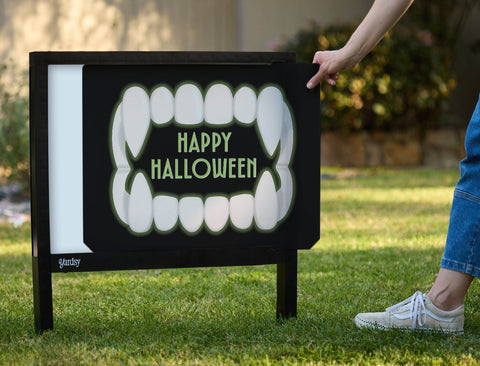 Happy Halloween Fangs Yardsy Sign yard sign