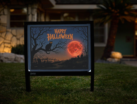 Happy Halloween Harvest Moon Yardsy Sign yard sign