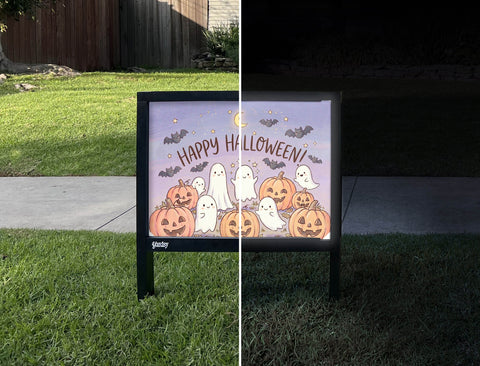 Happy Halloween Watercolor Characters Yardsy Sign yard sign