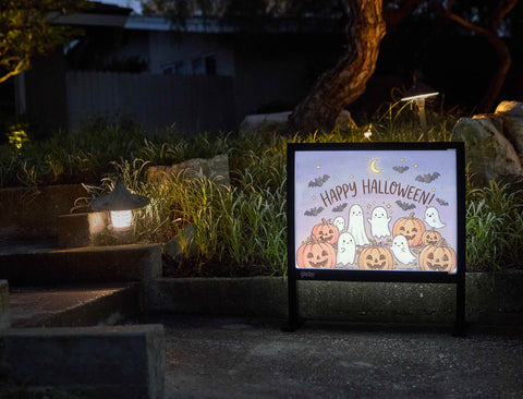 Happy Halloween Watercolor Characters Yardsy Sign yard sign