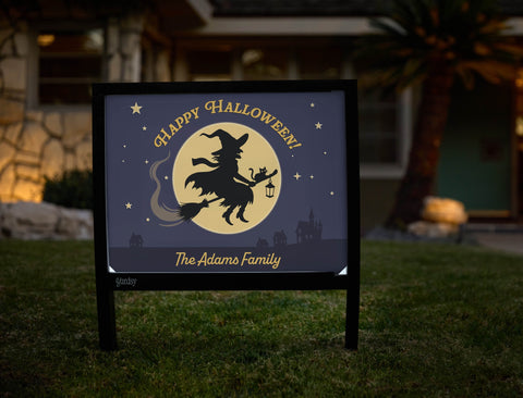 Happy Halloween Witch Moon Custom Yardsy Sign yard sign