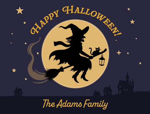 Happy Halloween Witch Moon Custom Yardsy Sign yard sign