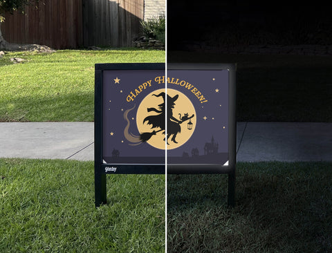 Happy Halloween Witch Moon Yardsy Sign yard sign