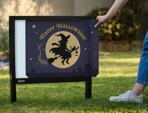 Happy Halloween Witch Moon Yardsy Sign yard sign