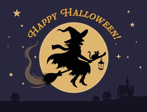 Happy Halloween Witch Moon Yardsy Sign yard sign