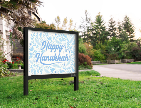 Happy Hanukkah Blue Yardsy Sign Yard.Jpg