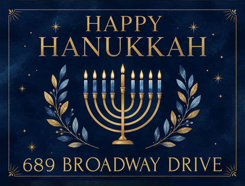 Happy Hanukkah Menorah Custom Yardsy Sign yard sign