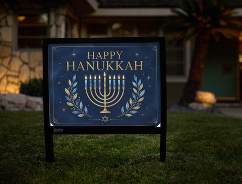 Happy Hanukkah Menorah Yardsy Sign yard sign