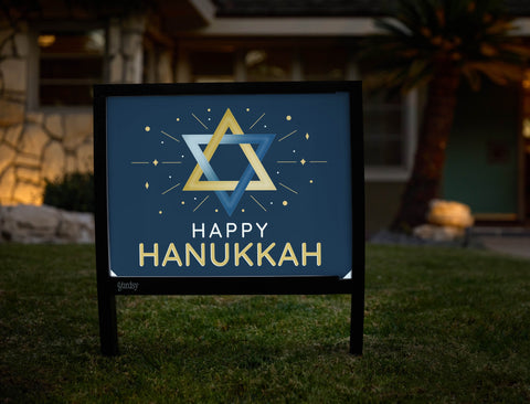 Happy Hanukkah Star Of David Yardsy Sign yard sign