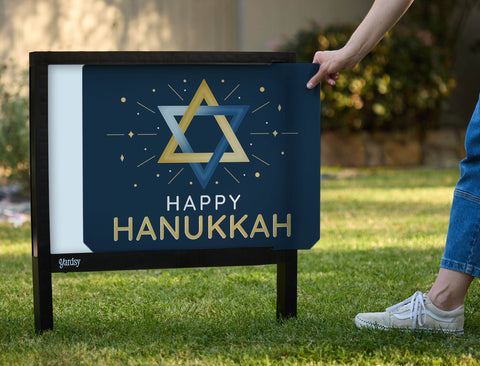 Happy Hanukkah Star Of David Yardsy Sign yard sign
